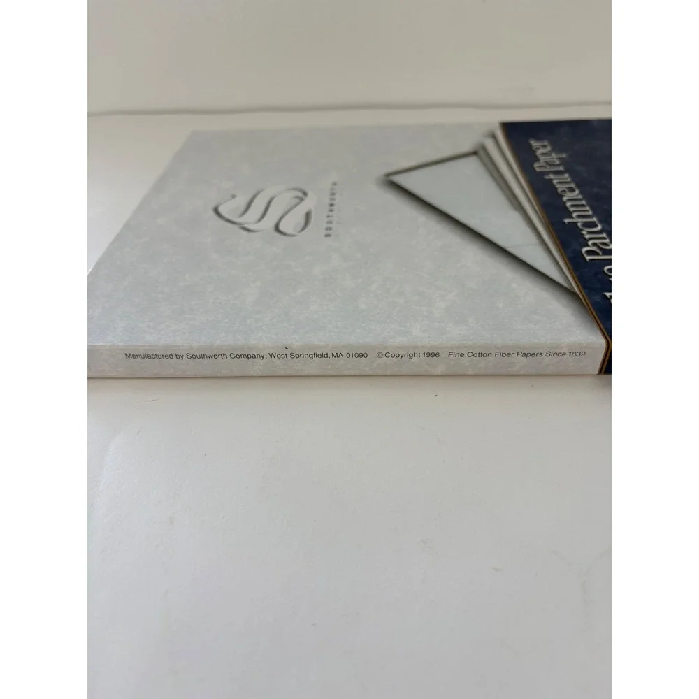 Southworth Blue Parchment Paper Opened 51 Sheets‎ & 1 Envelopes 24  lb P964C